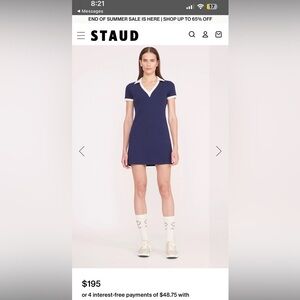 Volley Dress Navy Ivory